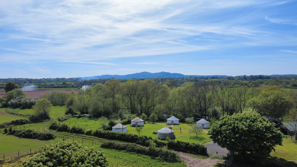 What to Pack for a Glamping Break at Worcester Glamping 2 April 2025 yurts by drone